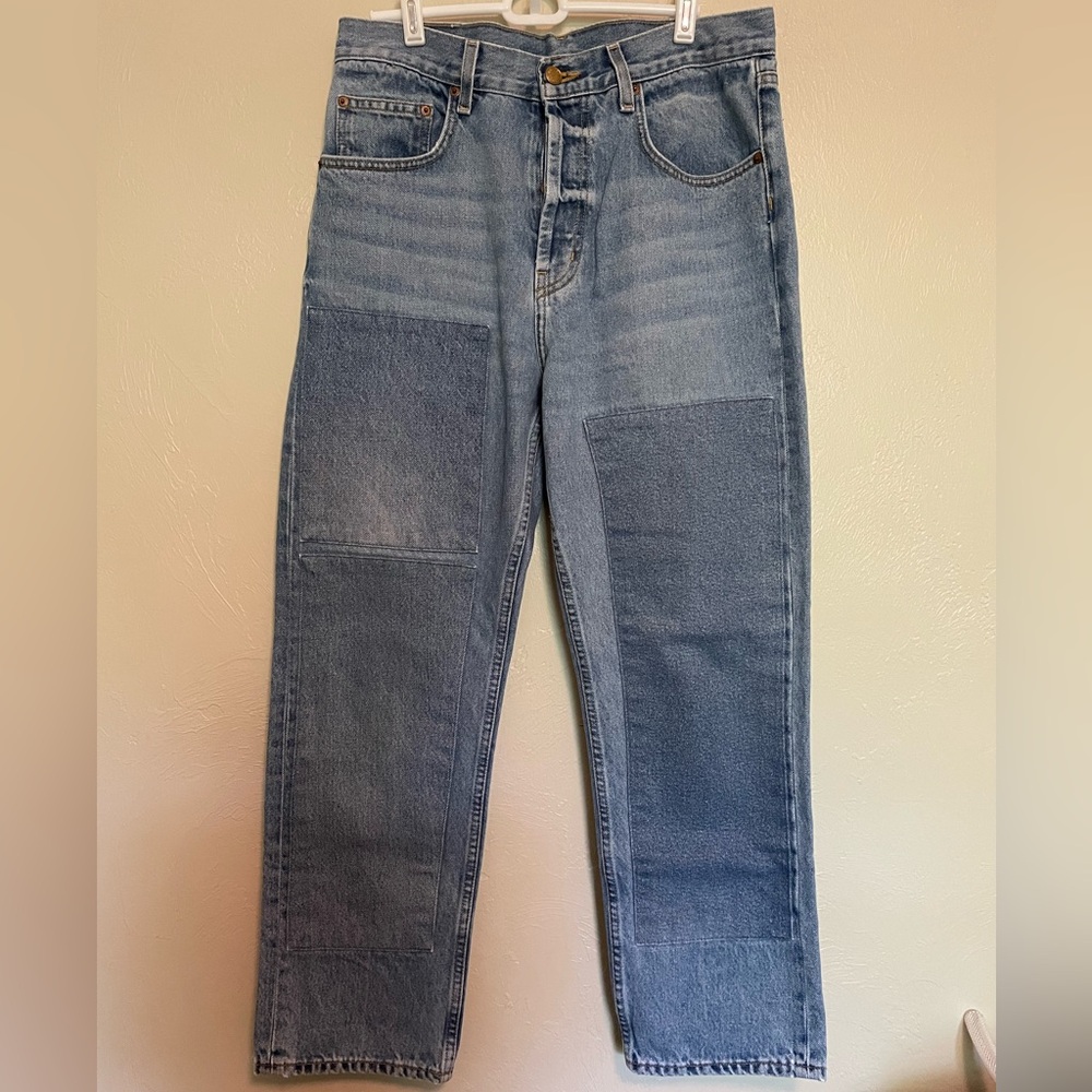 B SIDES Marcel Straight Leg Patched Jeans 29